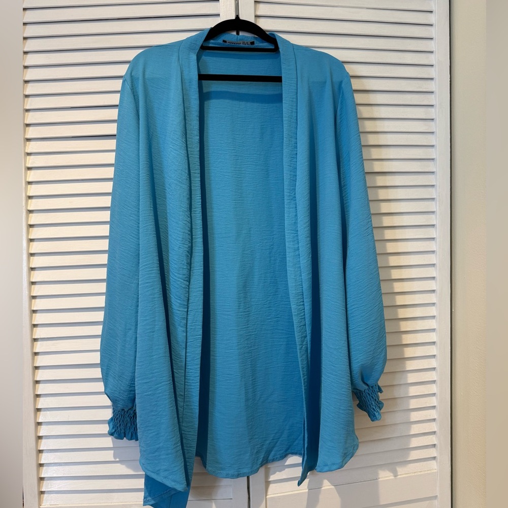 Blue Long Sleeve Open Shirt